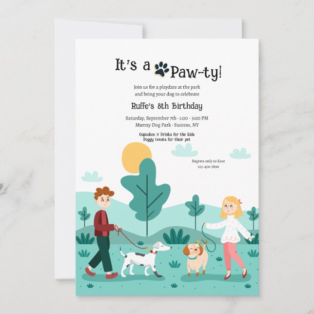 Dog Walkers Party Invitation (Front)