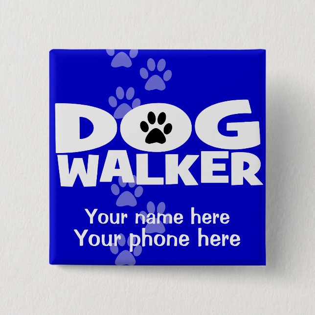 Dog Walking and Dog Walker promotion! 15 Cm Square Badge (Front)