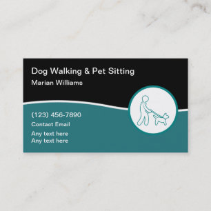 Dog Walking And pet Sitting Modern Business Cards