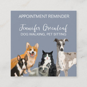 Dog walking appointment card