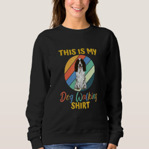 Dog Walking Black English Cocker Spaniel Sweatshirt