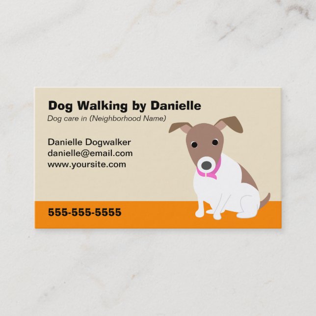 Dog Walking Business Business Card (Front)