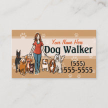 Dog Walking Dog Walker Training Female Promo Card