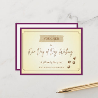 'Dog Walking' Funny Gift Voucher Postcard