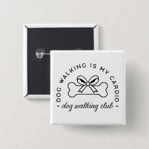 Dog walking girls club aesthetic 15 cm square badge