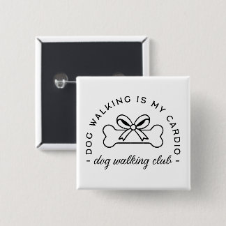 Dog walking girls club aesthetic 15 cm square badge