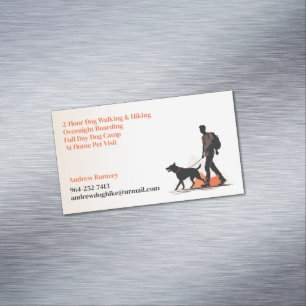 Dog Walking Hiking Pet Sitting Magnetic Business Card