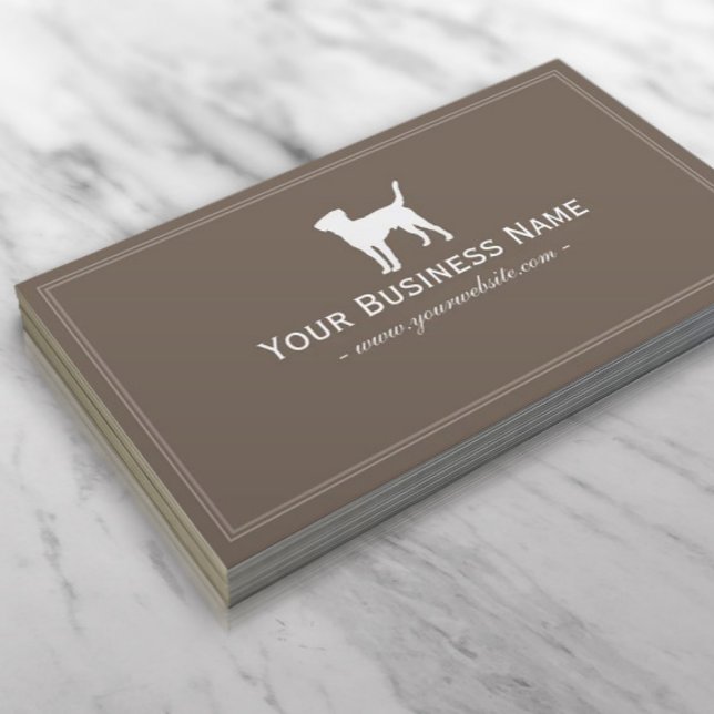 Dog Walking Pet Care Plain Brown Business Card (Creator Uploaded)