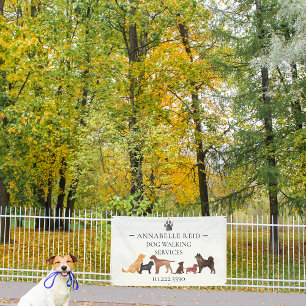 Dog Walking Pet Sitter Services Watercolor Promo Banner