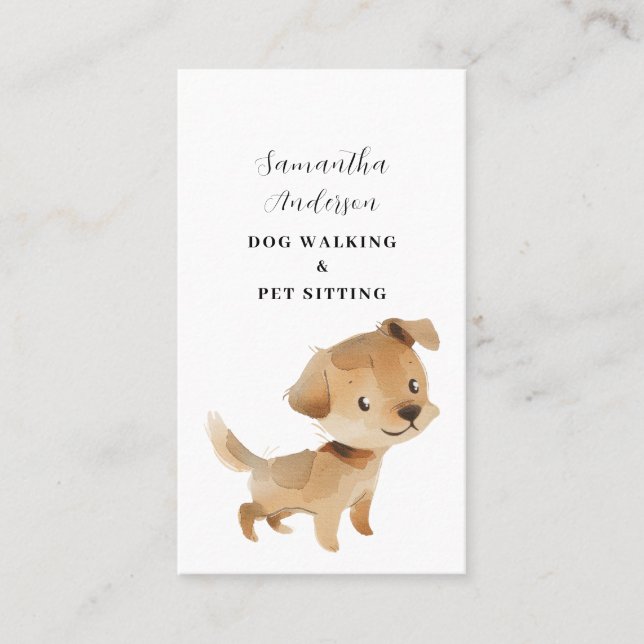 Dog Walking Pet Sitting Business Card (Front)