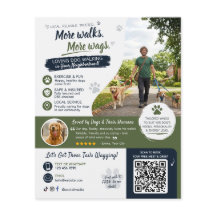 Dog Walking Pet Sitting Business Flyers QR Code