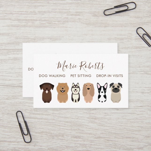 Dog Walking, Pet Sitting, Cat Care, Boarding Business Card (Front/Back In Situ)