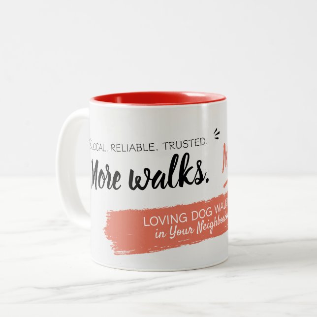 Dog Walking Pet Sitting Customer Gift Two-Tone Coffee Mug (Front Left)