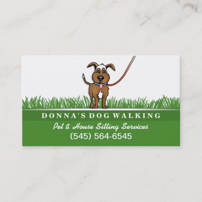 Dog Walking & Pet Sitting Services Business Card (Front)