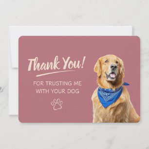 Dog Walking Pet Sitting  Thank You Card