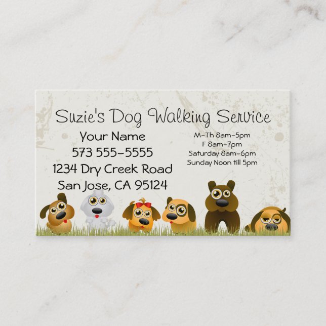 Dog Walking Service Business Card (Front)