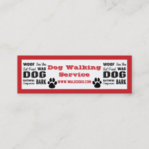 Dog Walking Service Mini Business Card