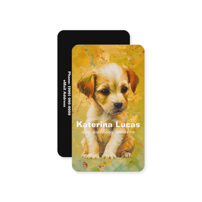 Dog Walking Services Business Card (Front/Back In Situ)
