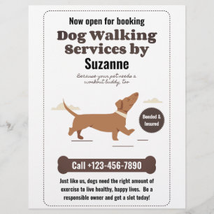 Dog Walking Services by Suzanne Dachshund Flyer