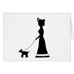 Dog Walking silhouette cards