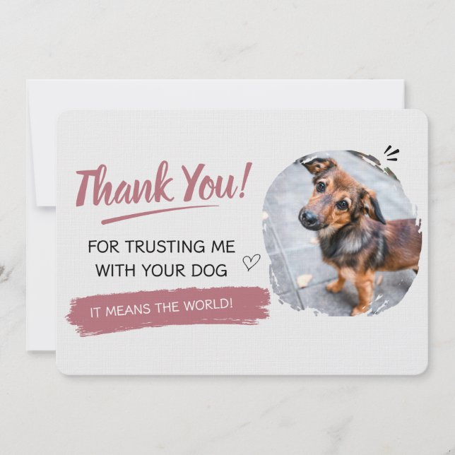 Dog Walking  Thank You Card (Front)