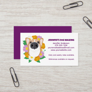 Dog Walking, Walker, Pet Sitting, Grooming Business Card
