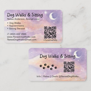 Dog Walks and Sitting   QR Code Business Card