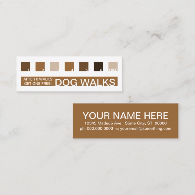 DOG WALKS customer appreciation (mod squares) Loyalty Card (Front/Back)