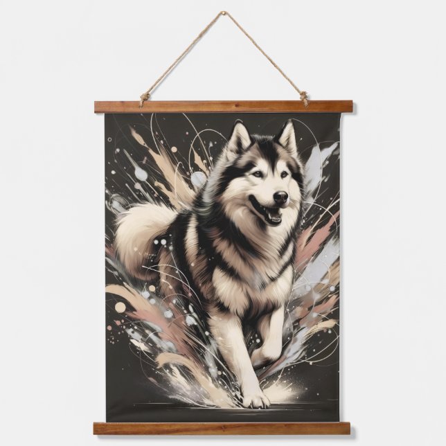 dog wall hangging Tapestry quote minimalist (Front)