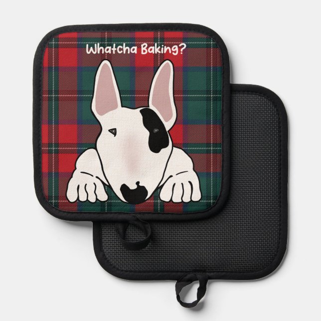 Dog wants his share of the baking treats pot holder (Front/Back)
