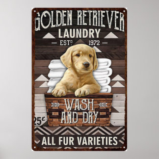 Dog Wash and Dry Vintage Poster
