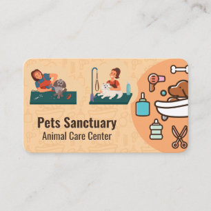 Dog Wash Shower Grooming   Animal Care Business Card