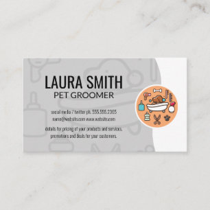 Dog Wash Shower Icon Business Card