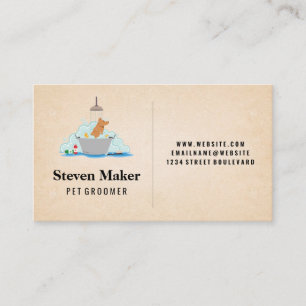 Dog Wash Shower Icon Business Card
