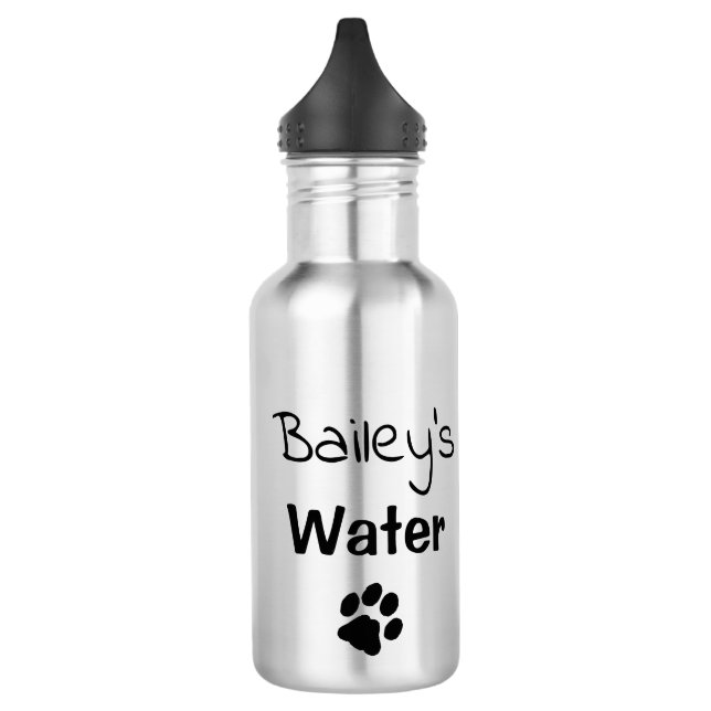Dog Water Bottle - Custom Personalised Dog Photo (Left)