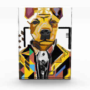 Dog Wearing a Suit: Digital Art Photo Block