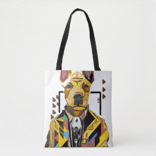 Dog Wearing a Suit: Digital Art Tote Bag