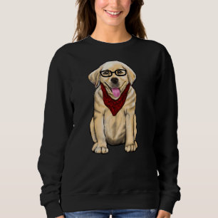 Dog Wearing Glasses And Red Scarf Cute Golden Labr Sweatshirt