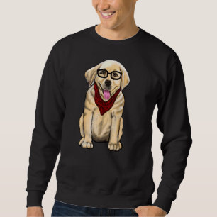 Dog Wearing Glasses And Red Scarf Cute Golden Labr Sweatshirt