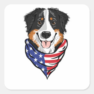 Dog Wearing Neck Bandanna Square Sticker