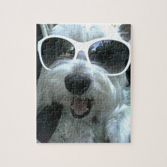 Dog Wearing Sunglasses Jigsaw Puzzle (Vertical)