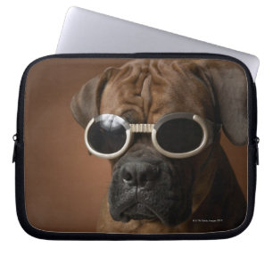 Dog wearing sunglasses laptop sleeve