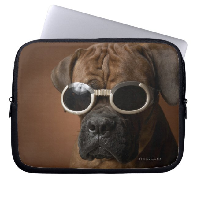 Dog wearing sunglasses laptop sleeve (Front)