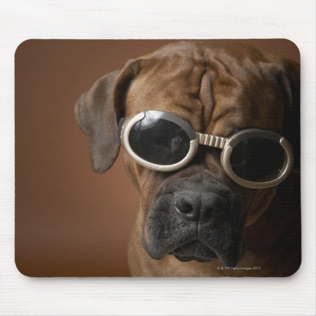 Dog wearing sunglasses mouse pad (Front)
