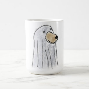 Dog Wearing White Ghost Costume Coffee Mug