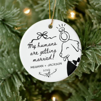 Dog Wedding Announcement Ornament