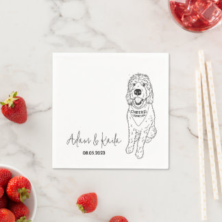 Dog Wedding Cocktail Drink Napkins Goldendoodle
