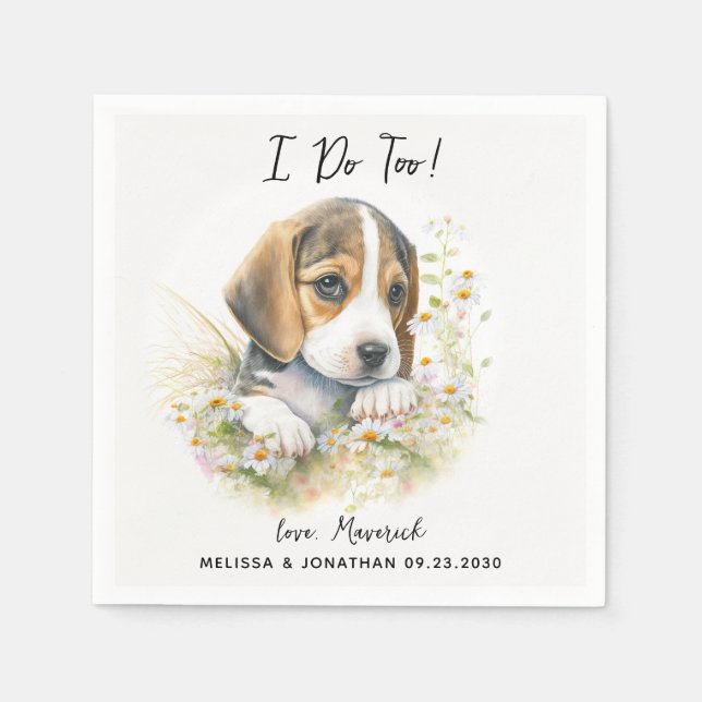 Dog Wedding Cocktail Napkin (Front)