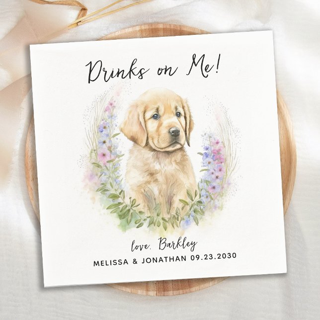 Dog Wedding Cocktail Napkin (Creator Uploaded)