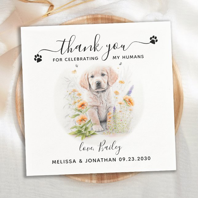 Dog Wedding Cocktail Napkin (Creator Uploaded)